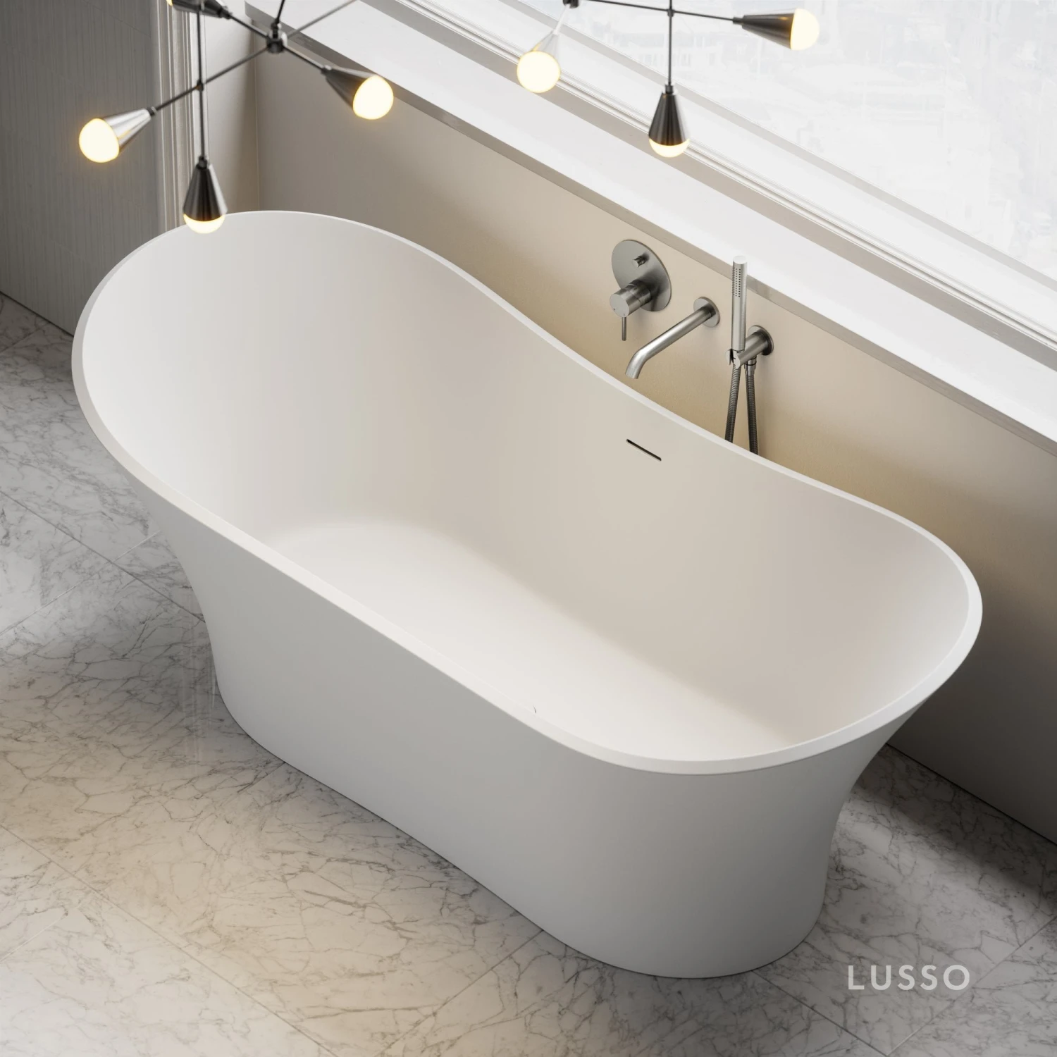 Amalfi Freestanding Stone Bath 1750mm 2 Amalfi Freestanding Stone Bath 1750mm - Image 2