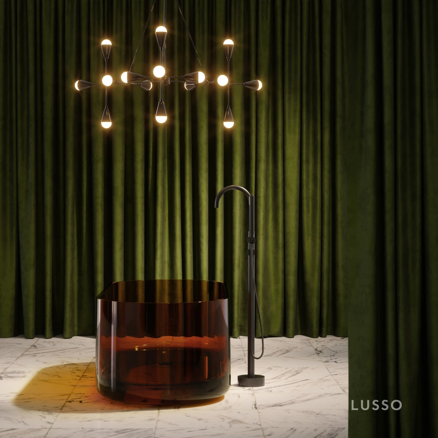 Amore Freestanding Amber Resin Bath 1700mm 2 Amore Freestanding Amber Resin Bath 1700mm - Image 2