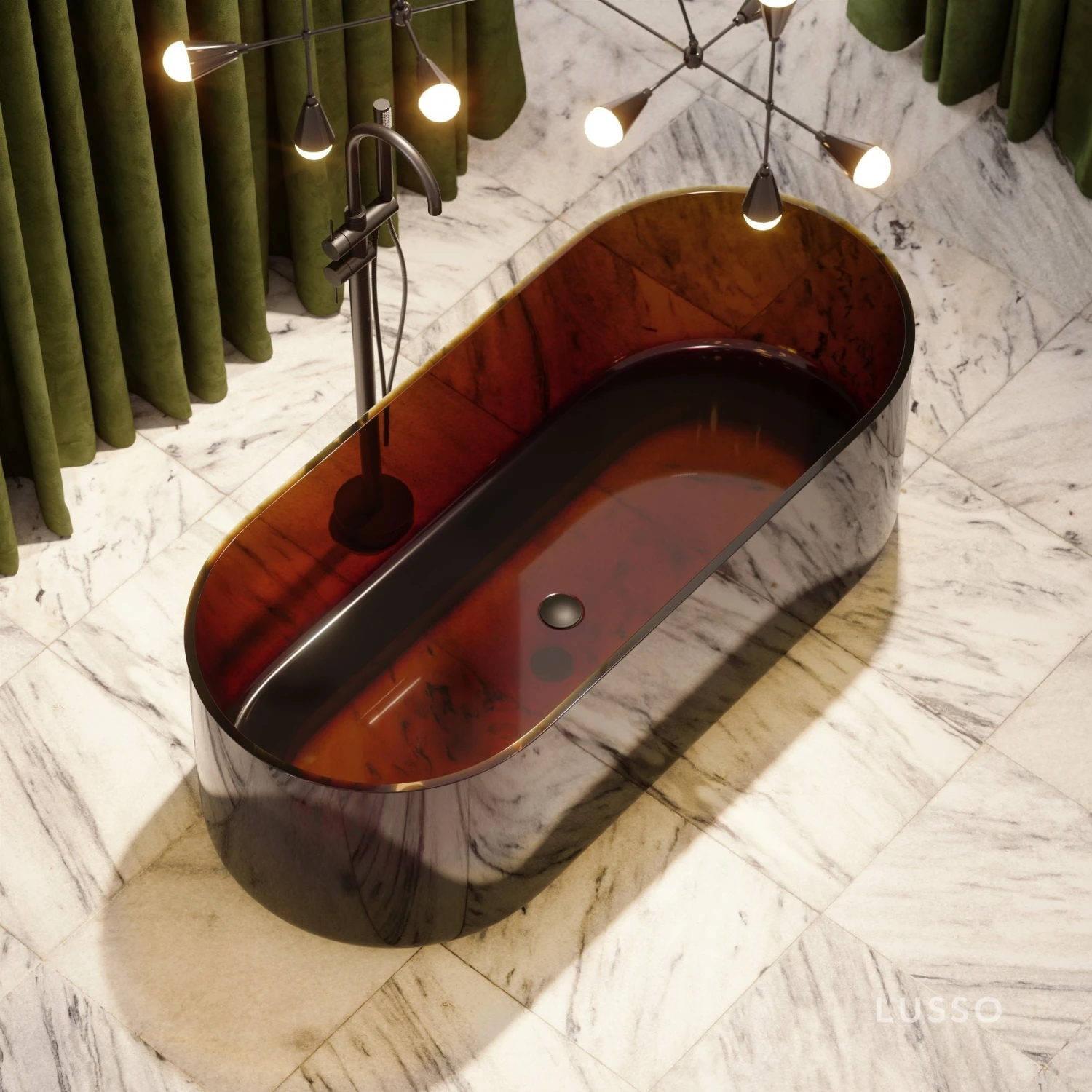 Amore Freestanding Amber Resin Bath 1700mm 3 Amore Freestanding Amber Resin Bath 1700mm - Image 3