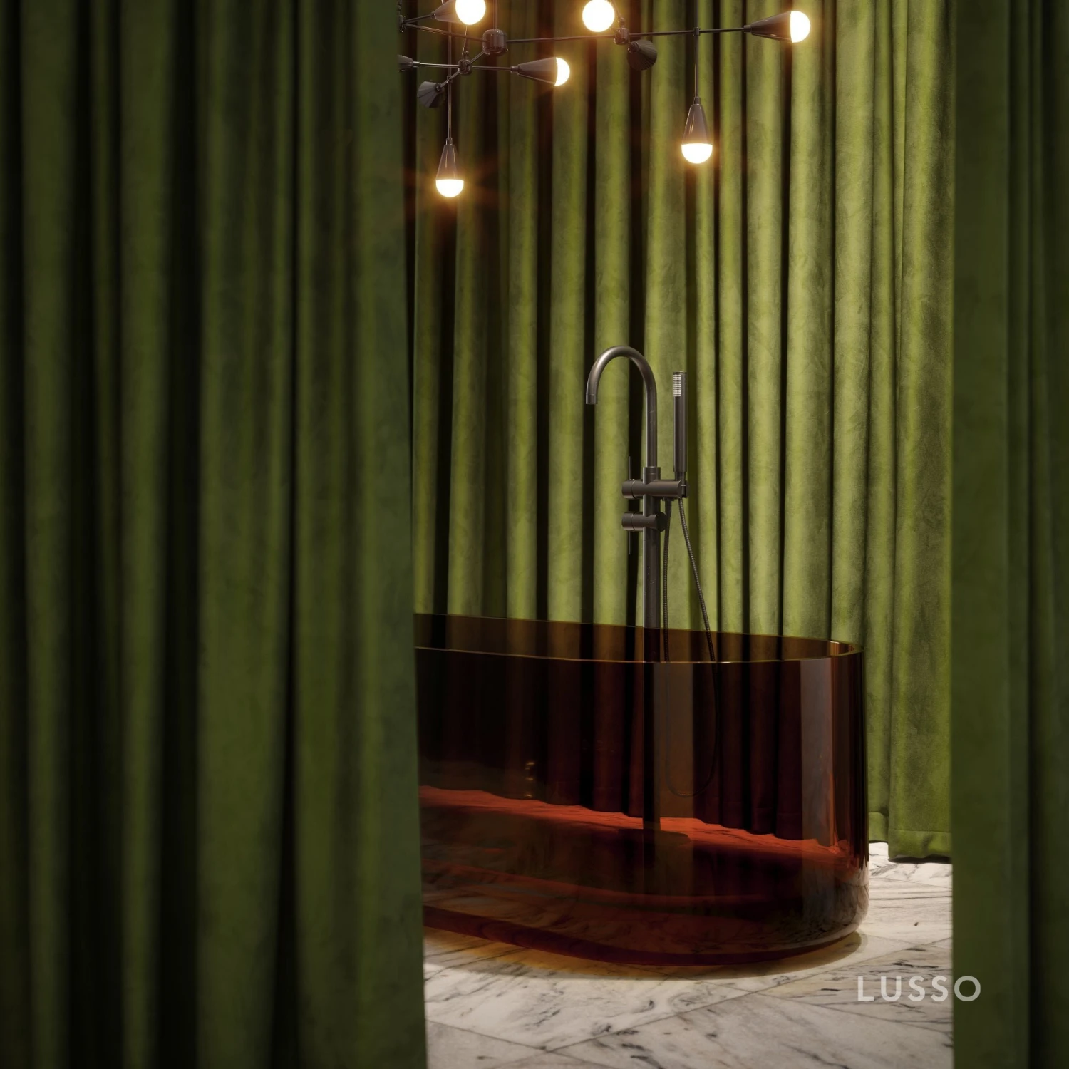 Amore Freestanding Amber Resin Bath 1700mm 4 Amore Freestanding Amber Resin Bath 1700mm - Image 4