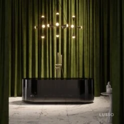 Amore Freestanding Smoked Black Resin Bath 1700mm