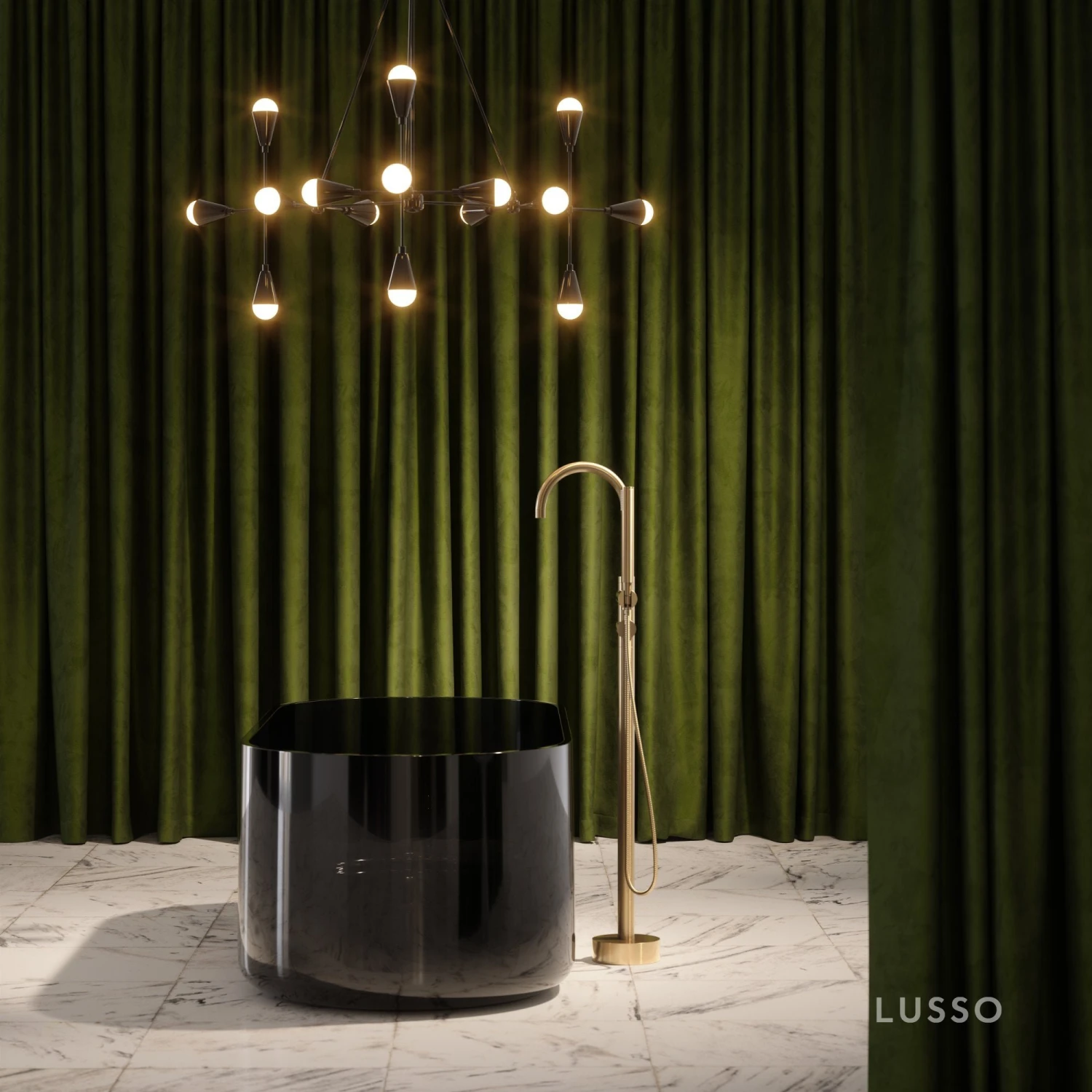 Amore Freestanding Smoked Black Resin Bath 1700mm 2 Amore Freestanding Smoked Black Resin Bath 1700mm - Image 2