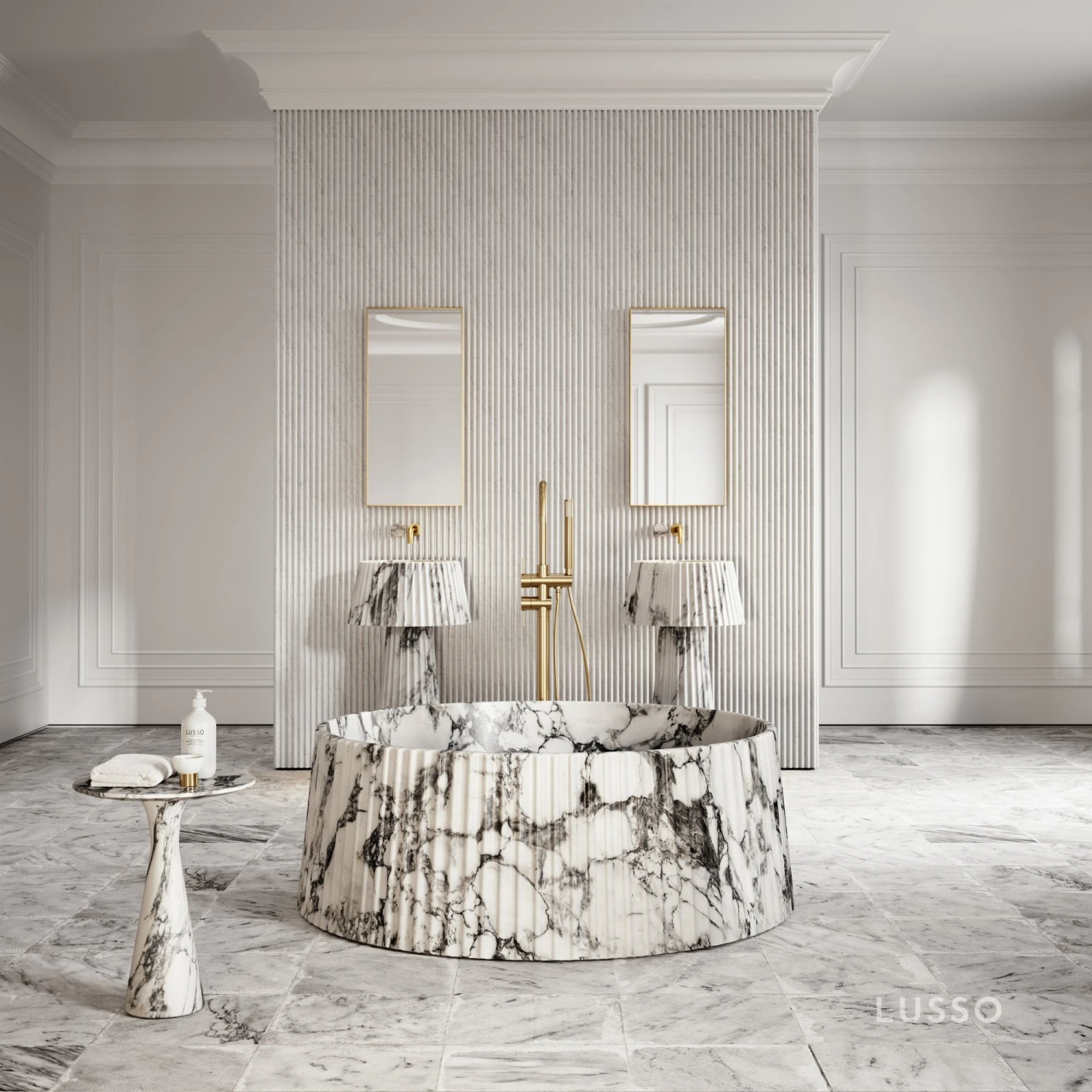 Arabescato Lamp Freestanding Bath 1350mm 1 Arabescato Lamp Freestanding Bath 1350mm