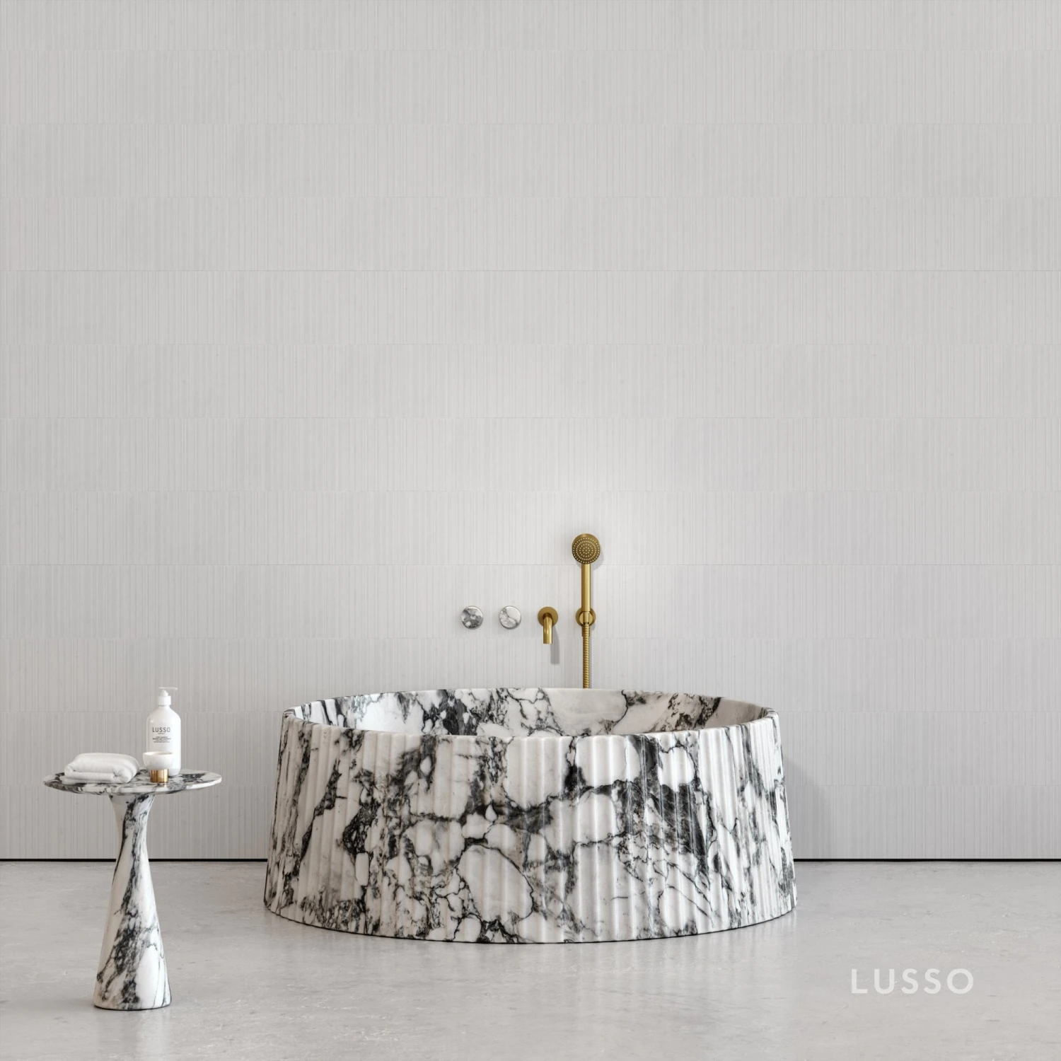 Arabescato Lamp Freestanding Bath 1350mm 2 Arabescato Lamp Freestanding Bath 1350mm - Image 2