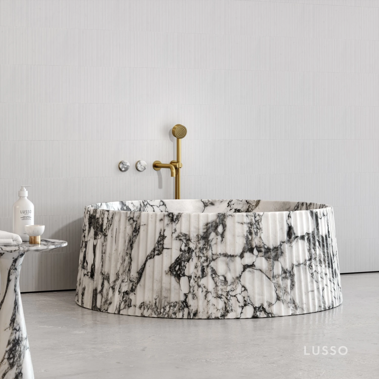 Arabescato Lamp Freestanding Bath 1350mm 4 Arabescato Lamp Freestanding Bath 1350mm - Image 4