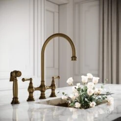 Home Bathroom Shop 29 Asbury 4-hole Traditional Kitchen Tap Aged Bronze