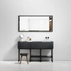 Audemar Vanity Unit With Basin (Black & Porcelain 1600mm)