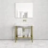Belmont Traditional Brushed Gold Vanity Unit With Carrara Marble Countertop 1000mm