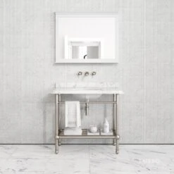 Belmont Traditional Polished Nickel Vanity Unit With Carrara Marble Countertop 1000mm 7 Belmont Traditional Polished Nickel Vanity Unit With Carrara Marble Countertop 1000mm -Home Bathroom Shop belmont traditional polished nickel vanity unit with carrara marble countertop 1000mm p5359 36283 zoom