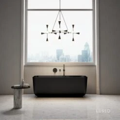 Home Bathroom Shop -Home Bathroom Shop benoit freestanding matte polished black bath 1500mm p4664 26483 zoom