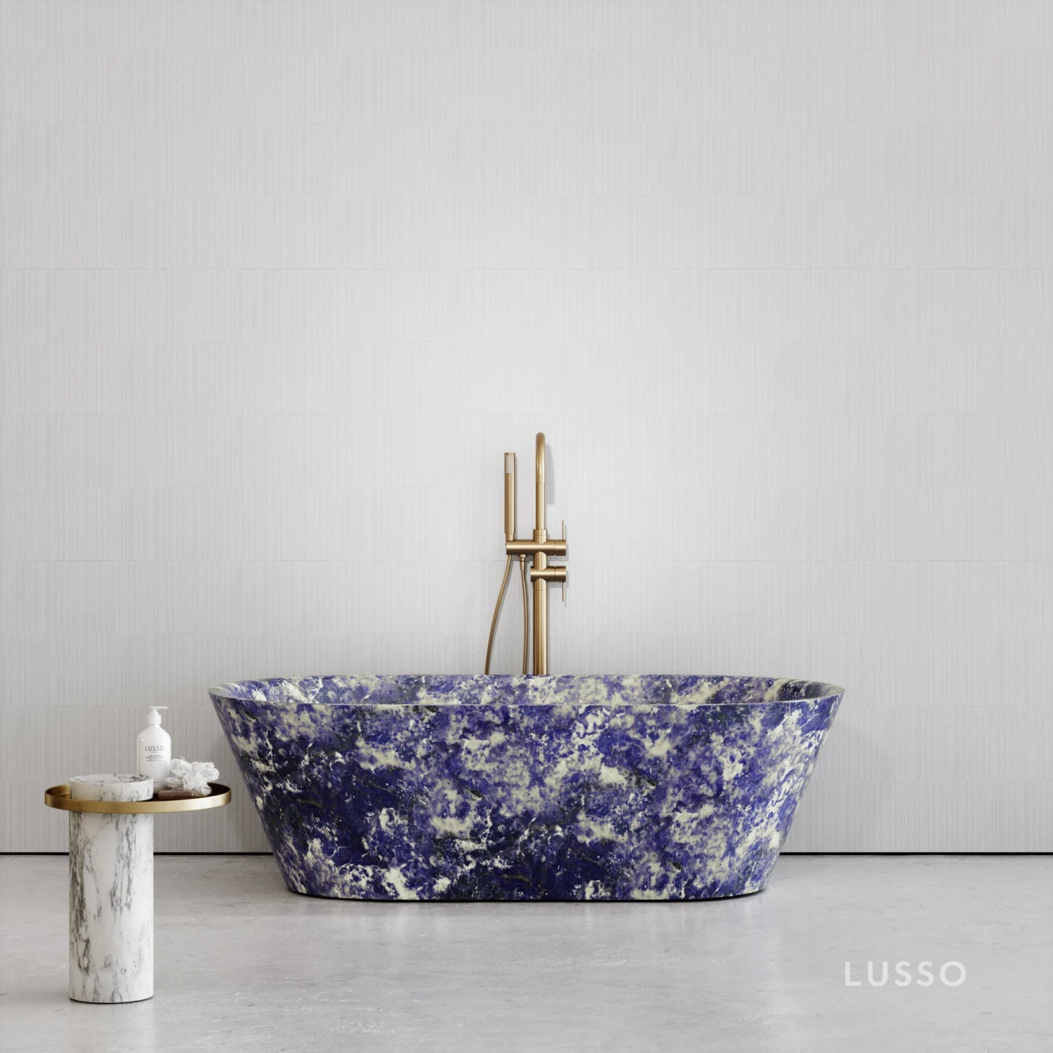 Bolivian Blue Marble Muse Sodalite Freestanding Bath 1700mm 1 Bolivian Blue Marble Muse Sodalite Freestanding Bath 1700mm