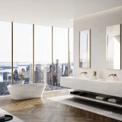 Carrara Marble Muse Freestanding Stone Bath 1700mm 8 Carrara Marble Muse Freestanding Stone Bath 1700mm -Home Bathroom Shop carrara marble muse freestanding stone bath 1700mm p3583 18117 zoom