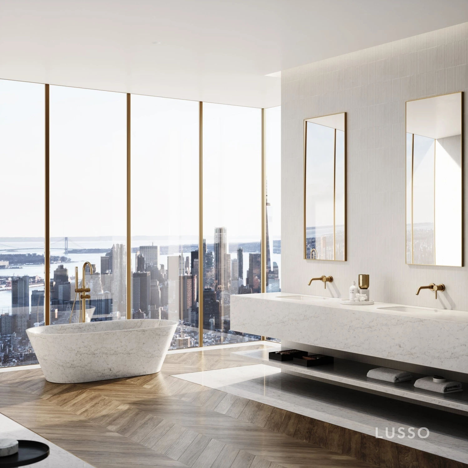 Carrara Marble Muse Freestanding Stone Bath 1700mm 4 Carrara Marble Muse Freestanding Stone Bath 1700mm - Image 4