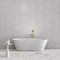 Carrara Marble Muse Freestanding Stone Bath 1700mm