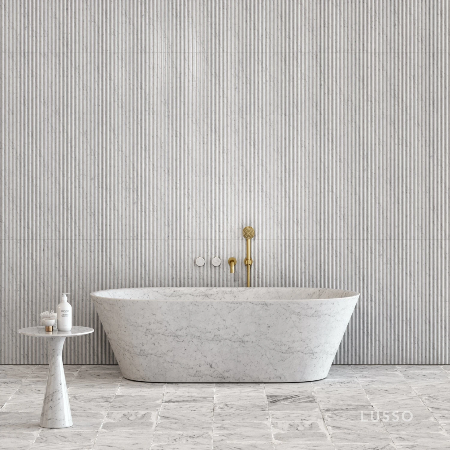 Carrara Marble Muse Freestanding Stone Bath 1700mm 1 Carrara Marble Muse Freestanding Stone Bath 1700mm