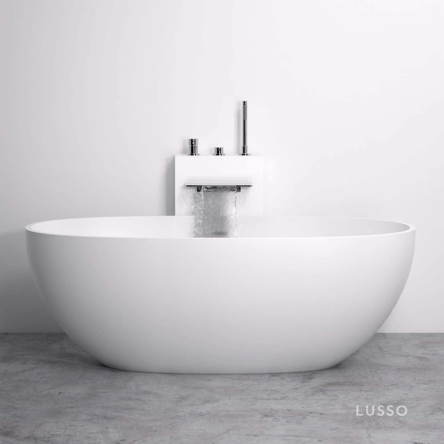 Cascata Stone Resin Floorstanding Waterfall Bath Shower Mixer Tap 2 Cascata Stone Resin Floorstanding Waterfall Bath Shower Mixer Tap - Image 2