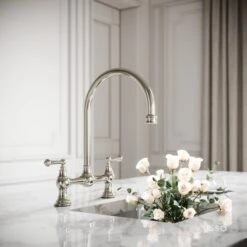 Celeste 2-hole Traditional Kitchen Tap Polished Nickel