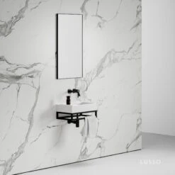Ciro Vanity Unit With Stone Basin (Matte White 500mm) -Home Bathroom Shop ciro vanity unit with stone basin matte white 500mm p2440 14602 zoom