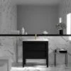 Claridge Vanity Unit With Stone Basin (Black Oak 800mm)