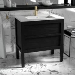 Claridge Vanity Unit With Stone Basin (Black Oak 800mm) 7 Claridge Vanity Unit With Stone Basin (Black Oak 800mm) -Home Bathroom Shop claridge vanity unit with stone basin black oak 800mm p1899 11671 image