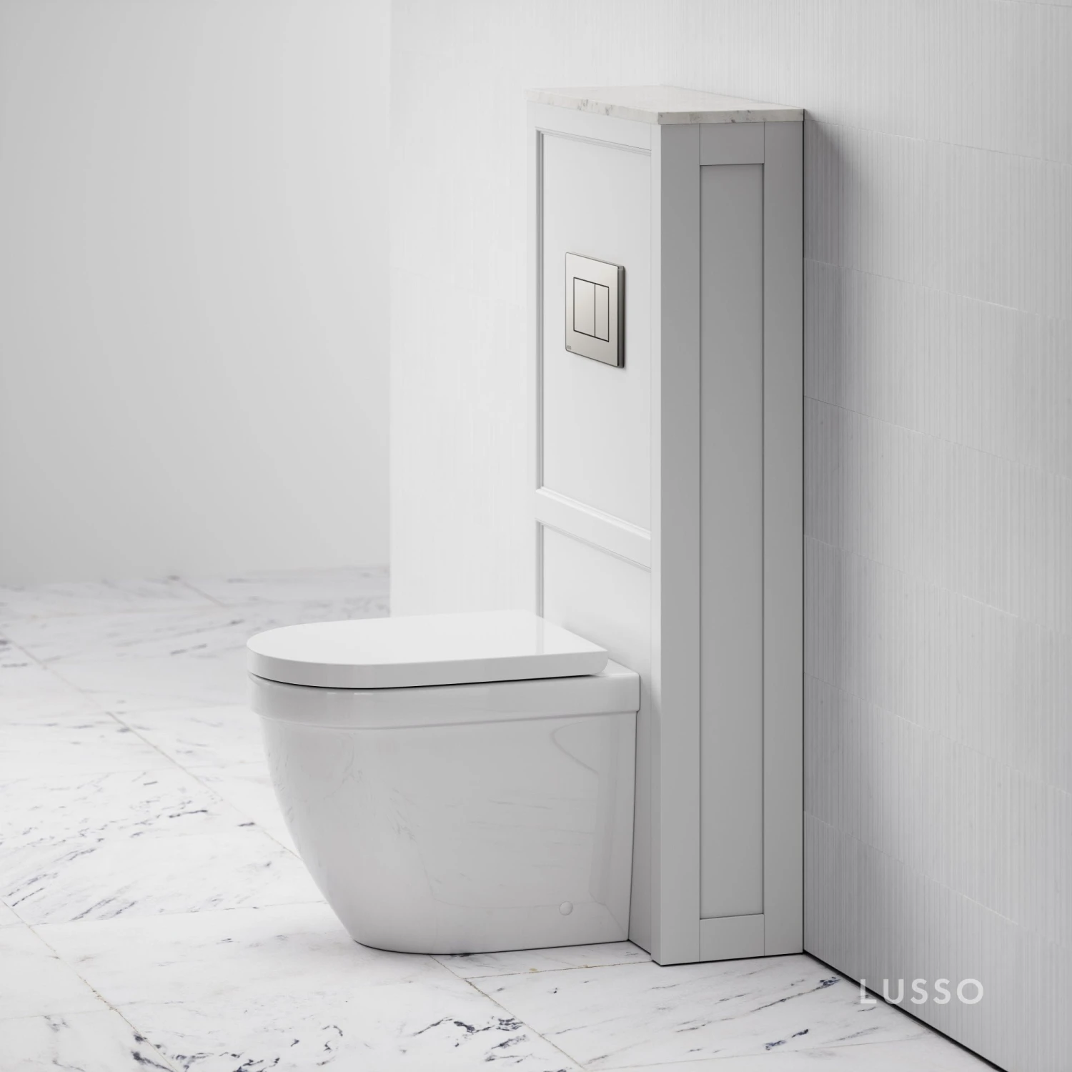 Claridge Velvet Matte White WC Cistern Housing 2 Claridge Velvet Matte White WC Cistern Housing - Image 2