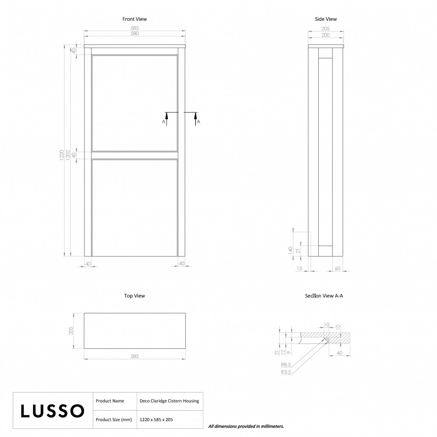 Claridge Velvet Matte White WC Cistern Housing 8 Claridge Velvet Matte White WC Cistern Housing - Image 8