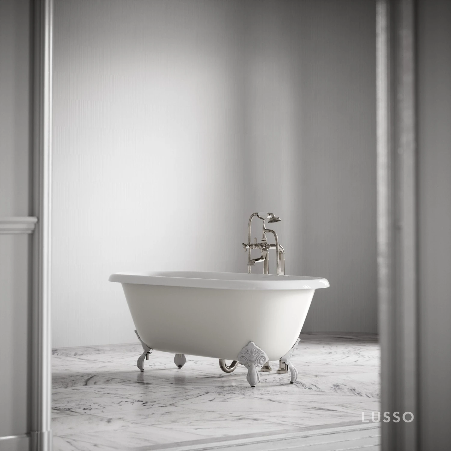Connaught Matte Cream Roll Top Cast Iron Bath 1675mm 4 Connaught Matte Cream Roll Top Cast Iron Bath 1675mm - Image 4