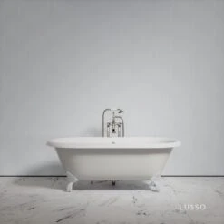 Home Bathroom Shop 51 Connaught Matte Stone Roll Top Cast Iron Bath 1675mm