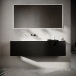 Home Bathroom Shop 33 Cubik Black Wood Grain Vanity Unit 1500mm