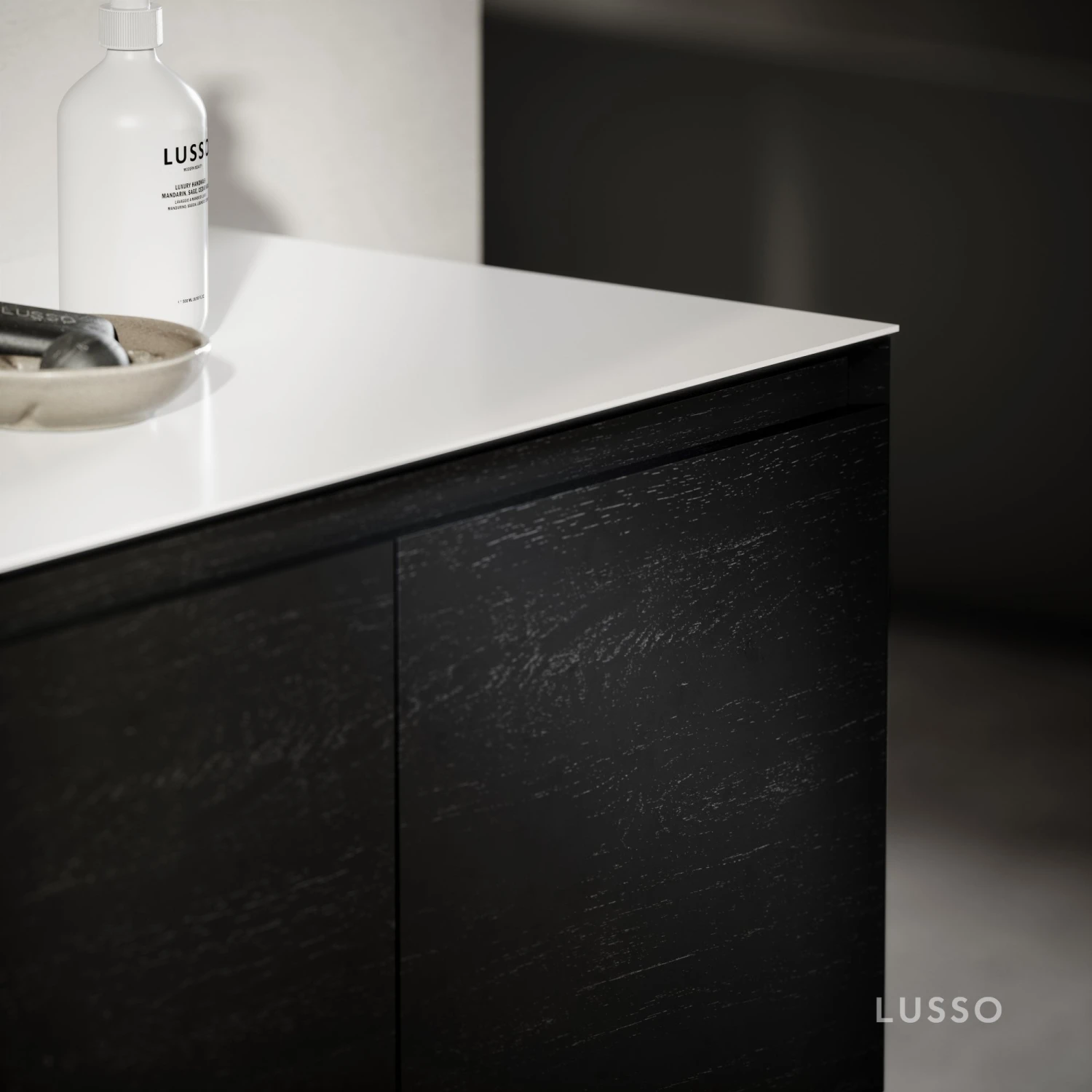 Cubik Black Wood Grain Vanity Unit 1500mm 2 Cubik Black Wood Grain Vanity Unit 1500mm - Image 2
