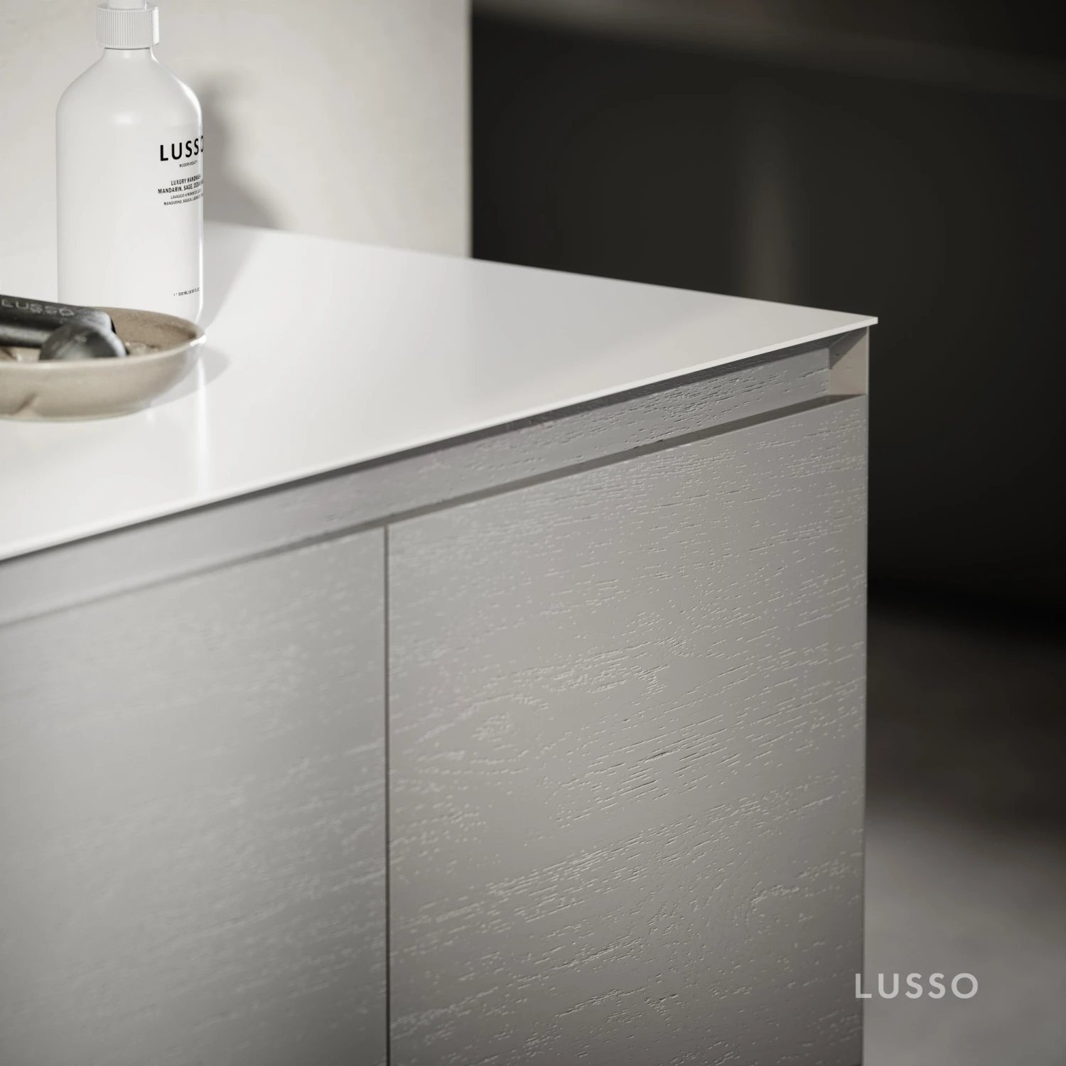 Cubik Pale Grey Wood Grain Vanity Unit 1500mm 2 Cubik Pale Grey Wood Grain Vanity Unit 1500mm - Image 2