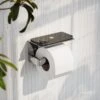 Deka Chrome Toilet Roll Holder With Shelf