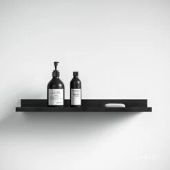 Designo Matte Black Floating Bathroom Shelf 600mm