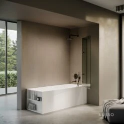 Doccia Matte Black Frameless Folding Bath Shower Screen 900mm -Home Bathroom Shop doccia matte black frameless folding bath shower screen 900mm p6898 45478 zoom