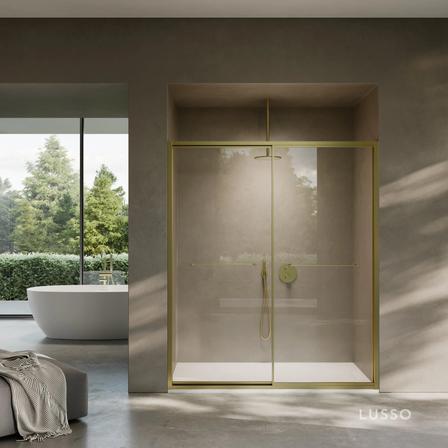 Dolce Brushed Gold Sliding Door With Soft Close (All Sizes) 2 Dolce Brushed Gold Sliding Door With Soft Close (All Sizes) - Image 2