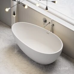 Home Bathroom Shop -Home Bathroom Shop egg shell freestanding mini stone bath 1500mm p23 17505 zoom