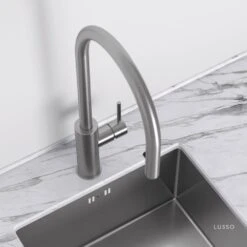 Elegance Pull Out Kitchen Mixer Tap & Vello Undermount Sink In Stainless