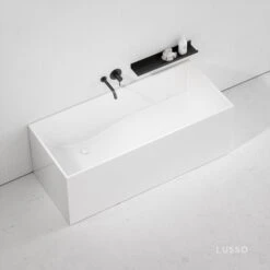 Ethos Mini Freestanding Stone Bath 1580mm -Home Bathroom Shop ethos mini freestanding stone bath 1580mm p141 26557 zoom