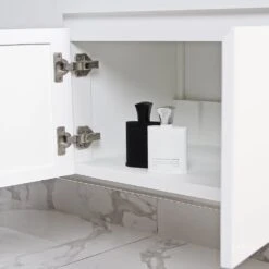 Ethos Vanity Unit With Stone Basin (Matte White 600mm) -Home Bathroom Shop ethos vanity unit with stone basin matte white 600mm p2014 11858 image
