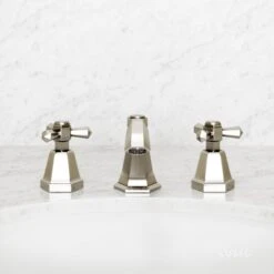 Eton Polished Nickel Deck Mounted 3-Hole Basin Mixer Tap