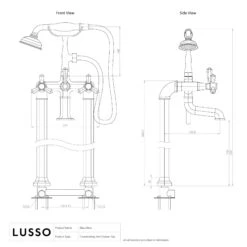 Eton Polished Nickel Freestanding Bath Shower Tap -Home Bathroom Shop eton polished nickel freestanding bath shower tap p3874 35799 zoom