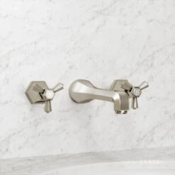 Eton Polished Nickel Wall Mounted Basin Mixer Tap