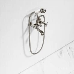 Eton Polished Nickel Wall Mounted Bath Shower Tap 6 Eton Polished Nickel Wall Mounted Bath Shower Tap -Home Bathroom Shop eton polished nickel wall mounted bath shower tap p3873 21020 zoom