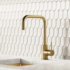 Flow Single Lever Kitchen Mixer Tap Brushed Gold
