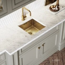 Flow Single Lever Kitchen Mixer Tap Brushed Gold -Home Bathroom Shop flow single lever kitchen mixer tap brushed gold p1482 36887 zoom