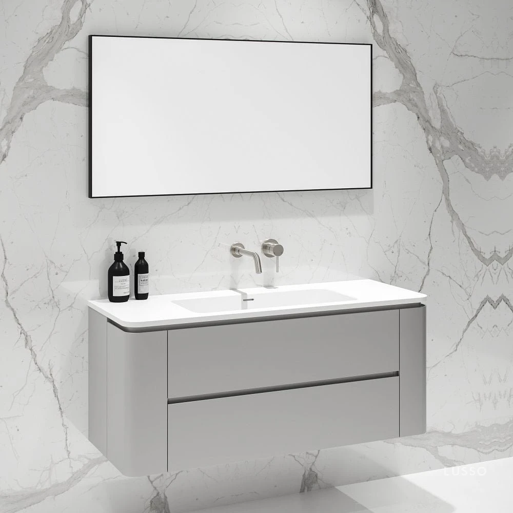 Fontane Vanity Unit With Stone Basin (Concrete Grey 1200mm) 3 Fontane Vanity Unit With Stone Basin (Concrete Grey 1200mm) - Image 3