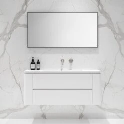 Fontane Vanity Unit With Stone Basin (Matte White 1200mm)