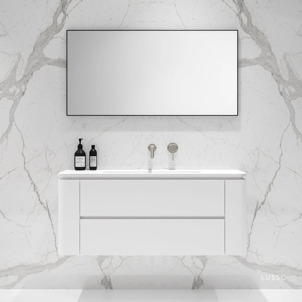 Fontane Vanity Unit With Stone Basin (Matte White 1200mm) 1 Fontane Vanity Unit With Stone Basin (Matte White 1200mm)
