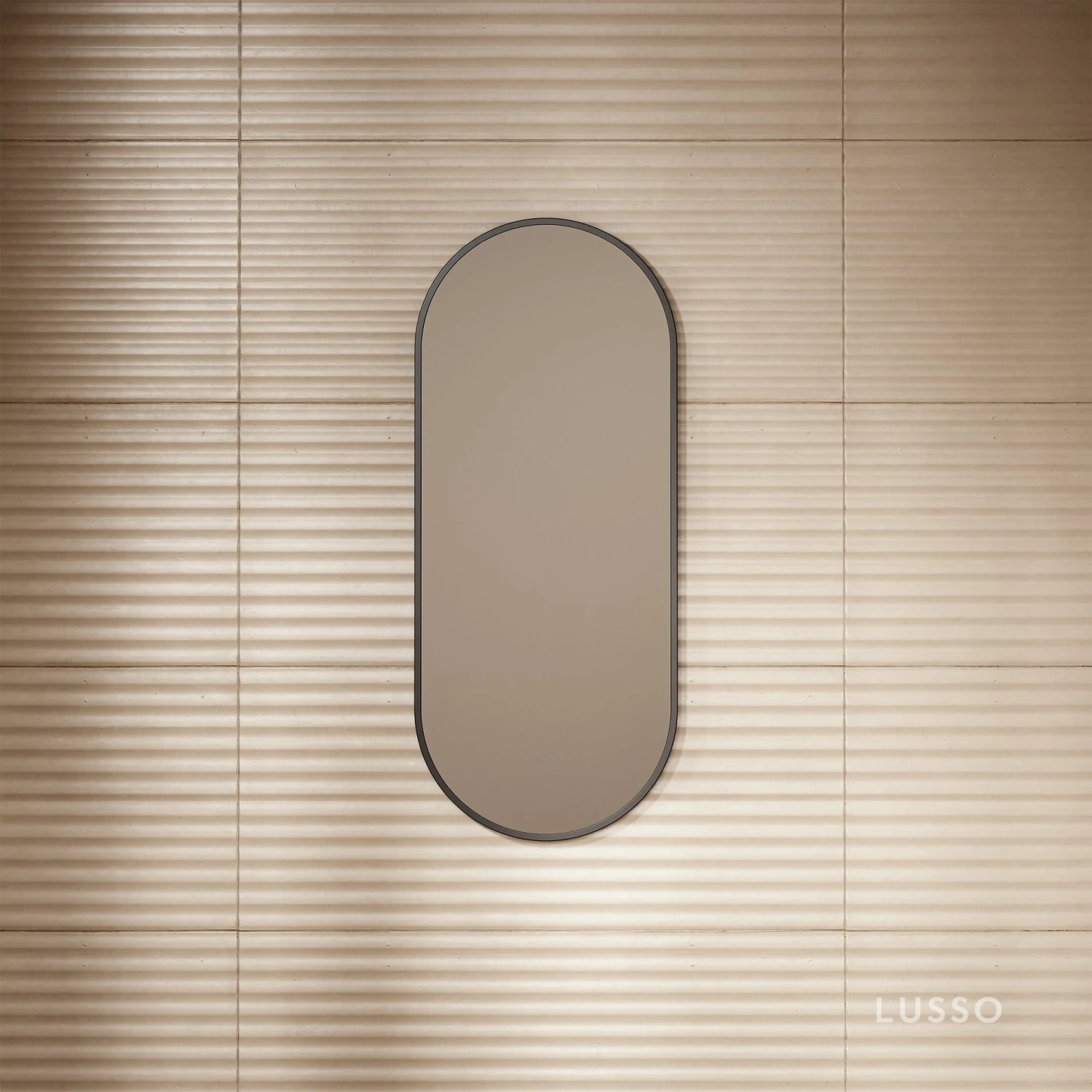 Glamora Matte Black Mirror With Natural White LED Light And Demister 380mm 4 Glamora Matte Black Mirror With Natural White LED Light And Demister 380mm - Image 4