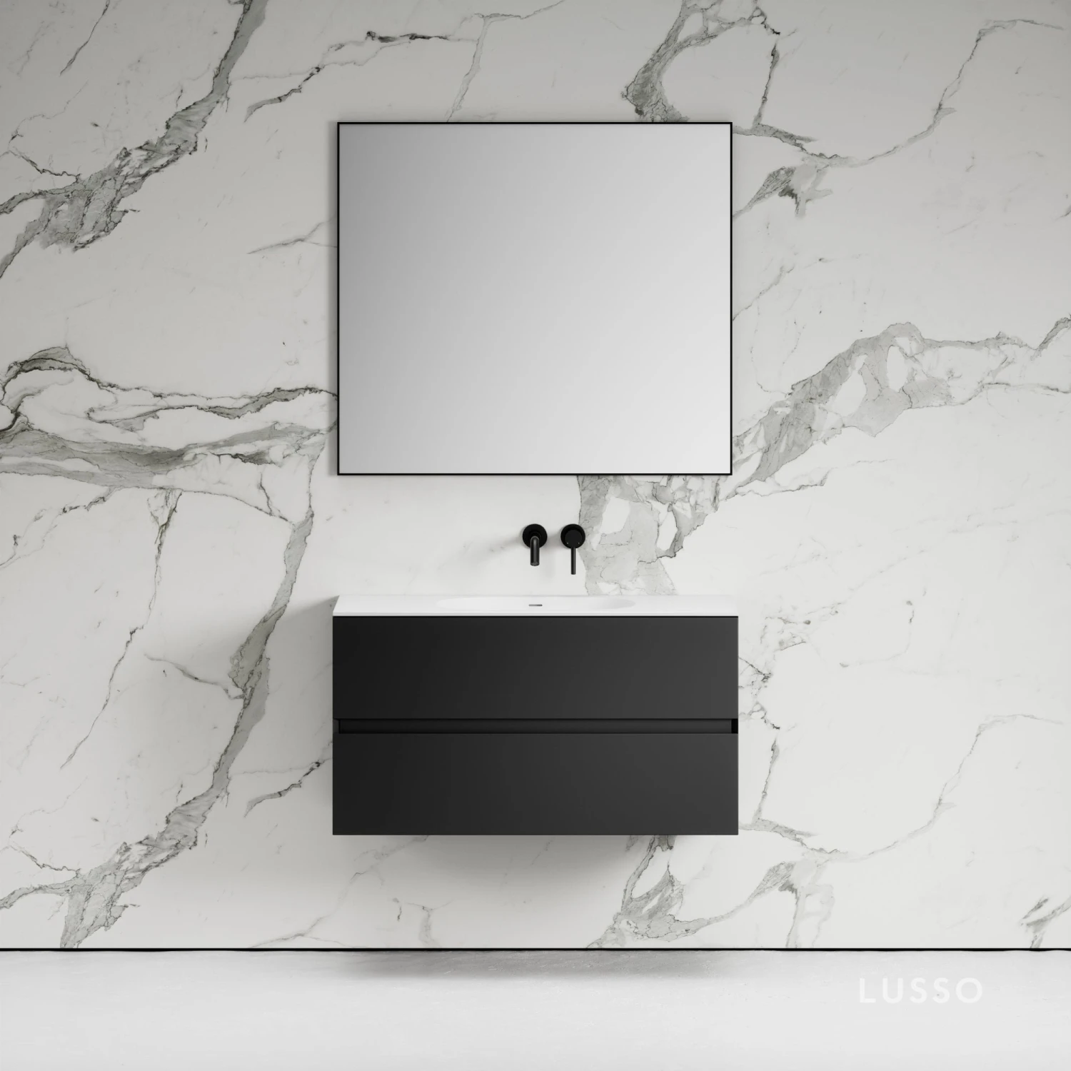 Gobain Vanity Unit With Stone Basin (Black 1000mm) 1 Gobain Vanity Unit With Stone Basin (Black 1000mm)